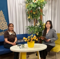 In the section "Konenin kozi" of the program "Omir agymy" of the TV channel "Alau" about the exhibition of works by S. Shalunova, a member of the Union of Artists of the Republic of Kazakhstan
